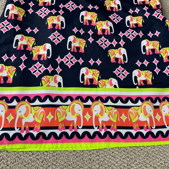 Crown & Ivy Womens Dress Size 4P Blue Elephant Print Sleeveless Sheath Lined - Picture 5 of 12